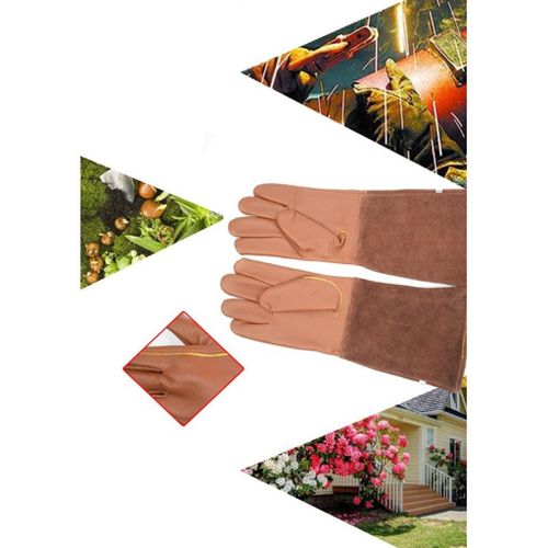 1 Pair Leather Gardening Gloves Thorn& Cut  Garden Work