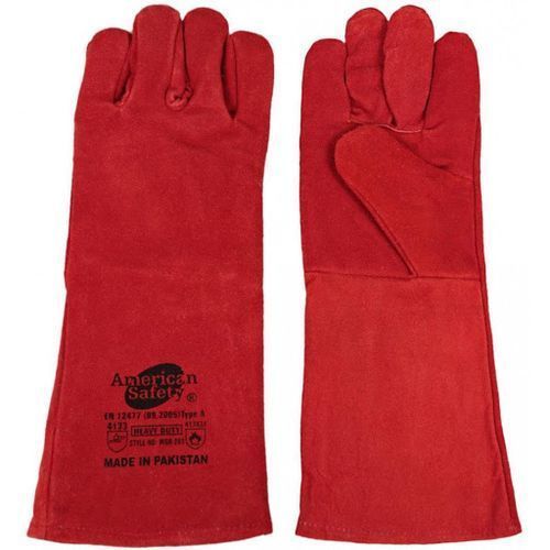 American Safety Leather Gloves - Red
