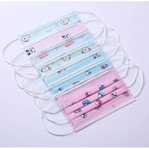Unbranded Kids mixed color cartoon characters disposable mask- blue/pink/white -50pcs