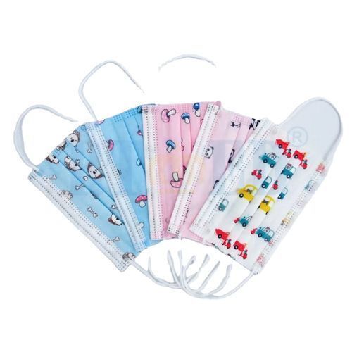Unbranded Kids mixed color cartoon characters disposable mask- blue/pink/white -50pcs