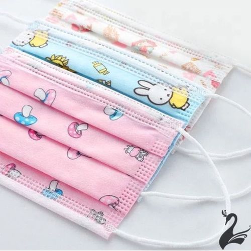 Unbranded Kids mixed color cartoon characters disposable mask- blue/pink/white -50pcs
