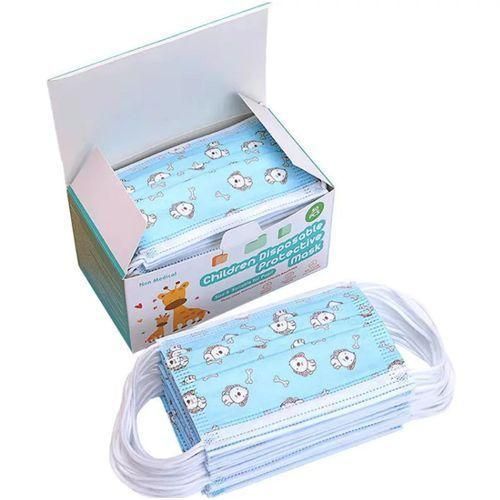 Kid's Assorted Blue Cartoon Characters Disposable Mask - Blue