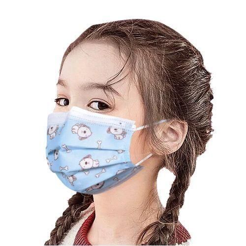 Kid's Assorted Blue Cartoon Characters Disposable Mask - Blue