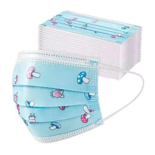 Kid's Assorted Blue Cartoon Characters Disposable Mask - Blue