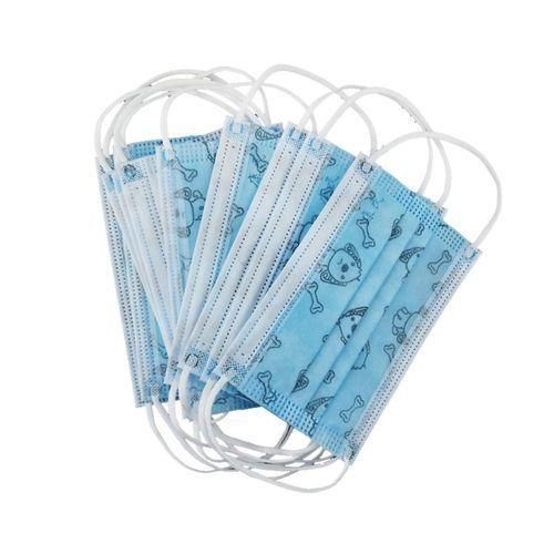 Kid's Assorted Blue Cartoon Characters Disposable Mask - Blue
