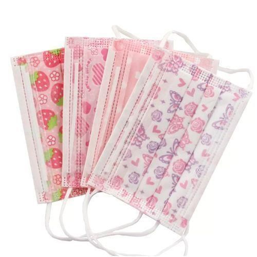 Kid's Assorted Cartoon Characters Disposable  Masks-Pink