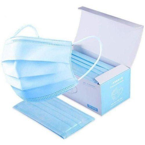 50 Pieces Of Disposable Facemask-Blue
