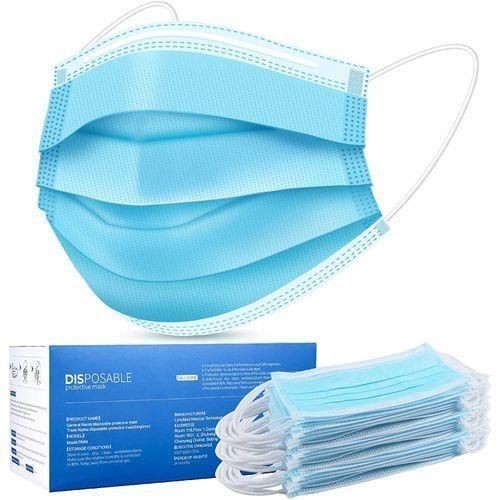 50 Pieces Of Disposable Facemask-Blue
