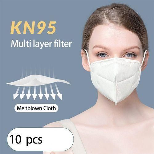 Mask 10pcs Kn95 Masks Dustproof And Breathable Anti-Spray Protective Masks - White