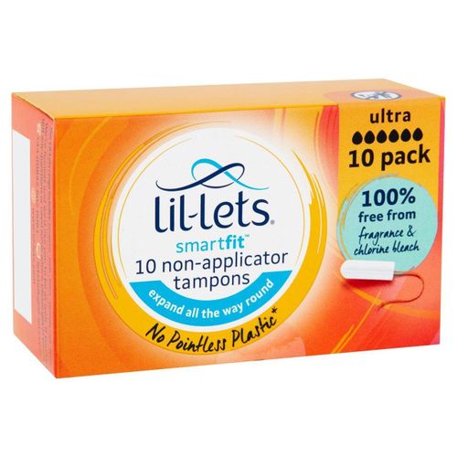 Lil Lets Non-Applicator Ultra Tampons, Pack Of 10.