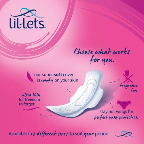 Lil Lets Super Ultra Soft Sanitary Pads Long With Wings, Unscented, 12 Pads