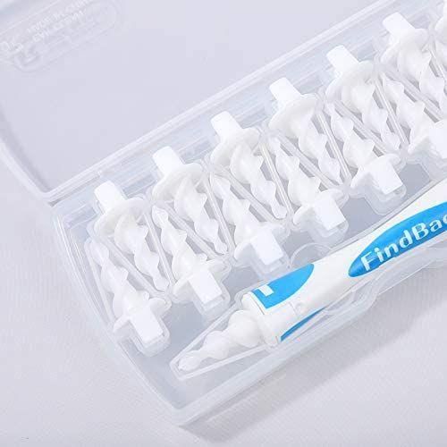 Easy Earwax Removal Soft Spiral Ear Cleaner Prevents Earwax Build Up - White/Blue