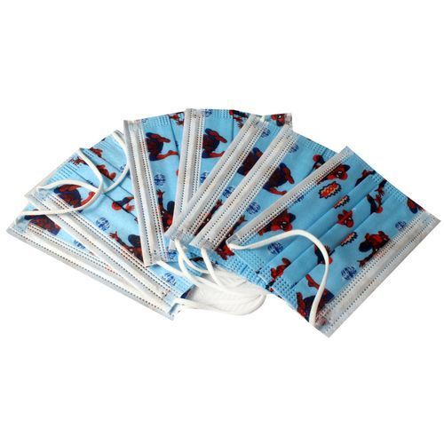 10pcs High quality  3 Ply Disposable Cartoon Printed Kids Facemasks - Color May Vary