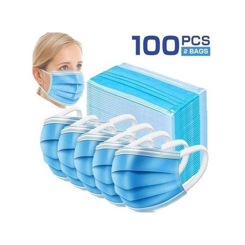 Mask 100Pcs Disposable Protective Face Mouth Masks - Blue