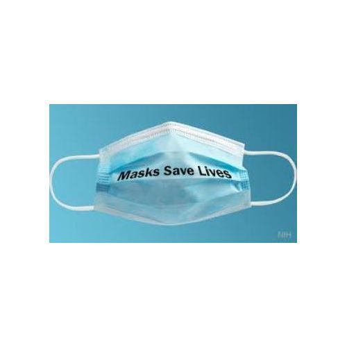 Blue 50 Pc 3 Layer UNBS certified Disposable Protective Face Masks - Blue With Super Soft Elastic Ear Loop