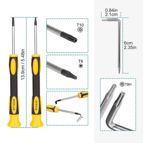 8Pcs/Set Torx T8 T6 T10 H35 Screwdriver Opening Tools Set Repair Tool Kit Screw Driver Pry for Xbox One Xbox 360 PS3 PS4