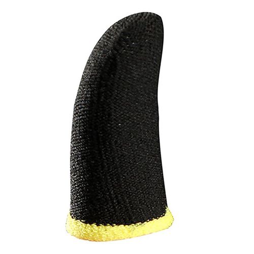 18-Pin Carbon Fiber Finger Sleeves for PUBG Mobile Games Contact Screen Finger Sleeves Black & Yellow(12 Pcs)