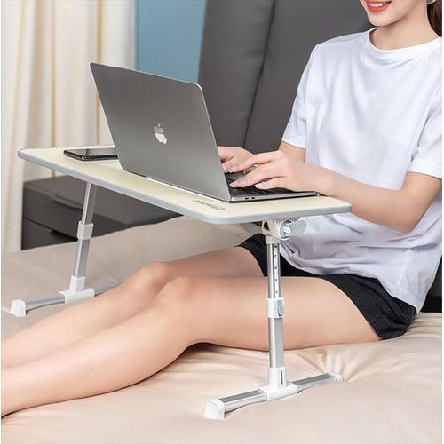 Multifunctional Laptop Bed Table, Sturdy With Adjustable Legs, - Brown.