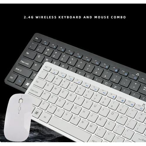 Ultra Thin 2.4G Wireless Keyboard And Mouse -White.