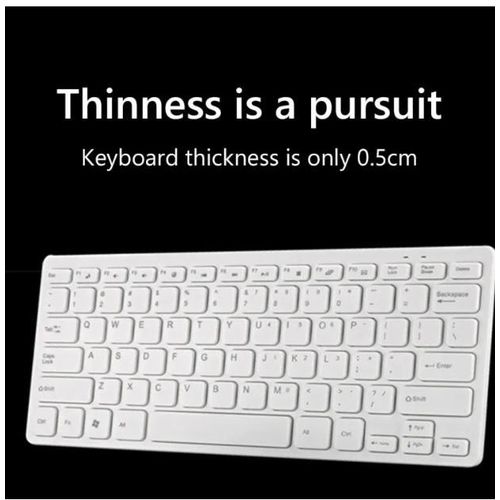 Ultra Thin 2.4G Wireless Keyboard And Mouse -White.