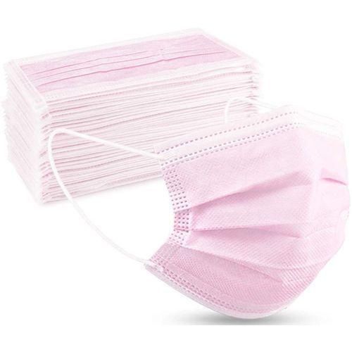 50 Pc 3 Layer UNBS certified Disposable Protective Face Masks - Pink