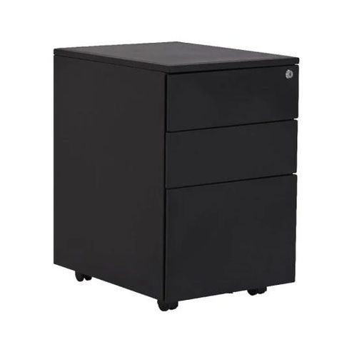 Durable Moving Drawer,3 Lockers Central Lock, Wooden Storage Drawer Central Lock-Black