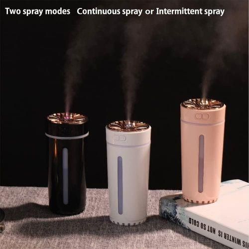 Humidifier with LED Night Light for The Office Bedroom Cordless Humidifiers Air Humidifier for Baby Cool Mist with Night Light Waterless Auto-Off  White Pink Black