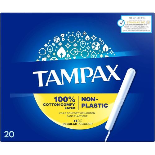 Tampax Regular Tampons With Cardboard Applicator, Pack Of 20
