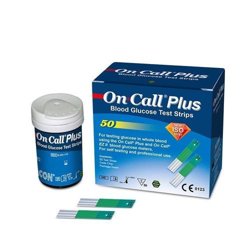 On Call Plus Glucometer Blood Glucose Test Strip - 50 Pieces.