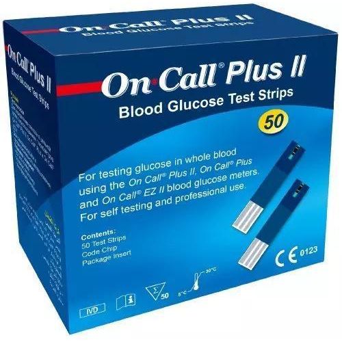 On Call Plus Glucometer Blood Glucose Test Strip - 50 Pieces.