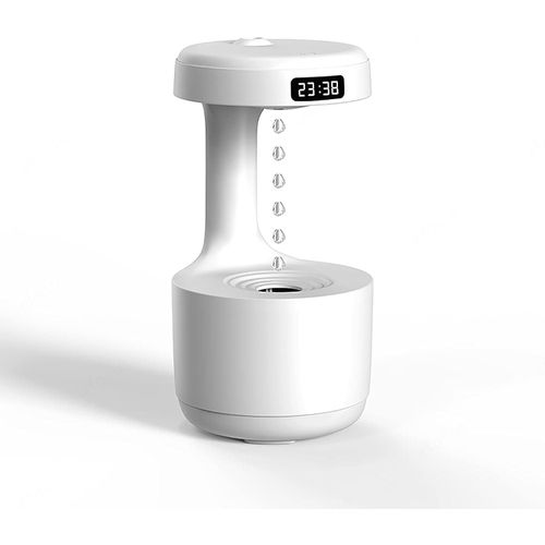 Anti-Gravity Humidifier With Clock Water Drop Backflow Aroma Diffuser, Anti Gravity Air Humidifier Aromatherapy Levitating Water Droplet,Ultrasonic Humidifiers Cool Mist Maker Fogger with LED Display, Air Purifiers for Office Bedroom- Multicolor