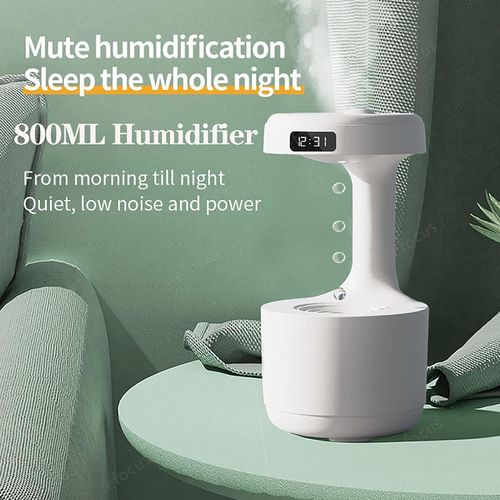 Anti-Gravity Humidifier With Clock Water Drop Backflow Aroma Diffuser, Anti Gravity Air Humidifier Aromatherapy Levitating Water Droplet,Ultrasonic Humidifiers Cool Mist Maker Fogger with LED Display, Air Purifiers for Office Bedroom- Multicolor