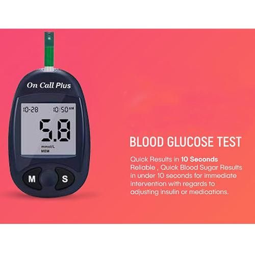 On Call Plus Blood Glucose Monitoring System With 10 Free Strips