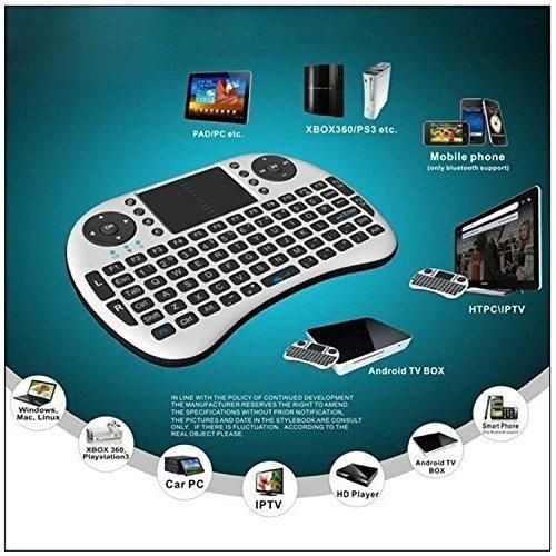 Mini Portable Wireless Keyboard with Built-in Mouse Combo - Black, White