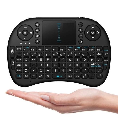 Mini Portable Wireless Keyboard with Built-in Mouse Combo - Black, White