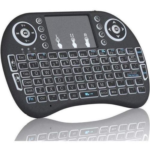 RGB Mini Wireless Backlit Keyboard with Touchpad For Smart Tv And Tablet - Black