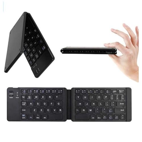 Foldable Rechargeable  - Bluetooth Keyboard 3.0,  - Black,