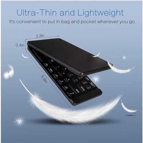 Foldable Rechargeable  - Bluetooth Keyboard 3.0,  - Black,