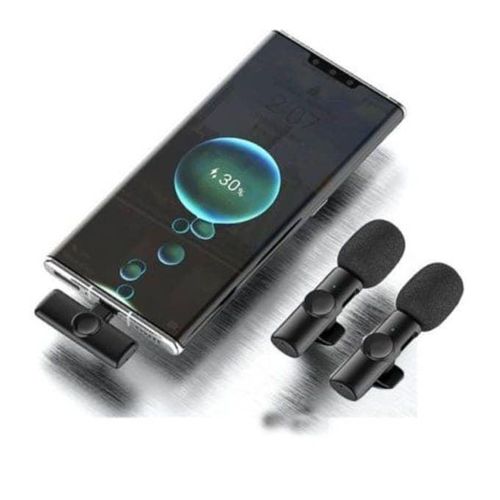 K9  Dual Wireless Lavalier Microphone Plug and Play, No Need APP & Bluetooth Collar Mic for All iPhone, iPad, Mac Devices for YouTube, Live Stream & Video Recording And Lightning- Black