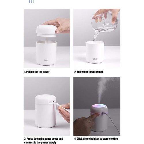 Car Air Humidifier, 30-45L/H Desktop Humidifier USB Powered for Study Room for Bedroom