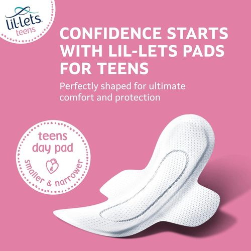 Lil-Lets Teens First Period Day Sanitary Towels For Girls & Teenagers, For Light To Medium Flow, Soft & Breathable, 14 Pads