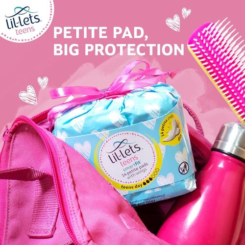 Lil-Lets Teens First Period Day Sanitary Towels For Girls & Teenagers, For Light To Medium Flow, Soft & Breathable, 14 Pads