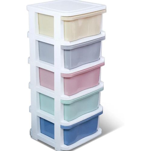 5-Layer Plastic Drawer Storage Organizer, 35x35x84cm, Multi-Purpose Cabinet with  for Kitchen, Living Room, Bedroom, Bathroom, and Office