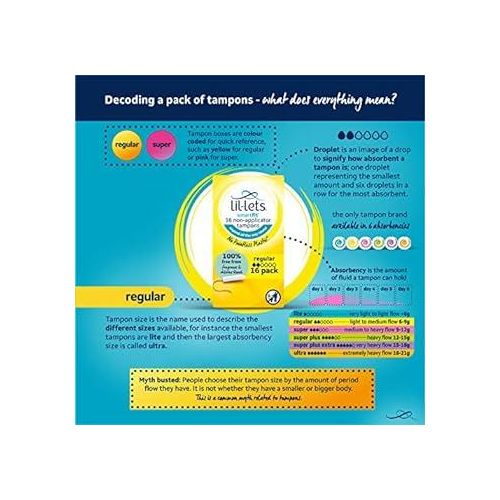 Lil Lets Cardboard Applicator Regular Tampons, Light to Medium Flow - 12 Tampons