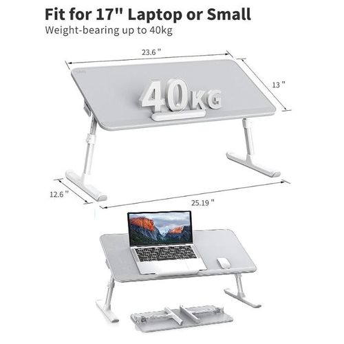 Multifunctional Laptop Bed Table, Sturdy With Adjustable Legs, - Brown,