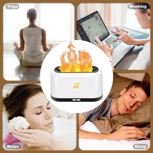 Oil Diffuser with Flame Light Air Aroma Humidifier for Home Large & Small Room,Office or Yoga