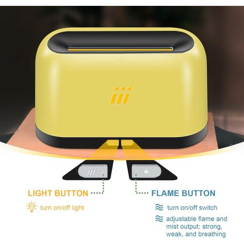 Oil Diffuser with Flame Light Air Aroma Humidifier for Home Large & Small Room,Office or Yoga