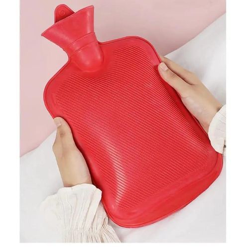 2 Litre Rubber Hot Water Bottle Bag Hand Warmers Winter Warm-Red.
