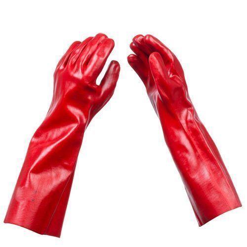 Pvc Chemical Resistant Gloves Red