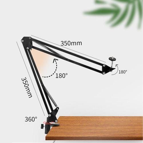 Mic Arm Microphone Stand Boom Suspension Stand With Table Clip - black